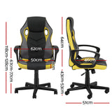 Artiss Gaming Office Chair Computer Executive Racing Chairs High Back Yellow