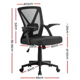 Artiss Mesh Office Chair Mid Back Black