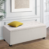 Artiss Storage Ottoman Blanket Box 97cm Linen Beige