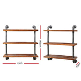 Artiss Floating DIY Pipe Shelf 3 Tiers - IRMA