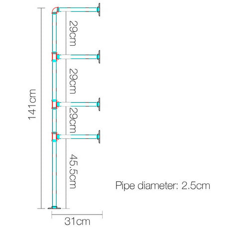 Artiss Floating DIY Pipe Shelf Metal Brackets Set of 2