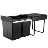 Cefito Pull Out Bin Kitchen Double Basket 2X20L Black