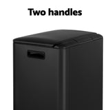 Cefito Pedal Bins Rubbish Bin Dual Compartment Waste Recycle Dustbins 40L Black