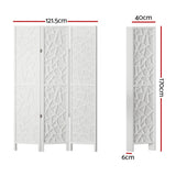 Artiss 3 Panel Room Divider Screen 122x170cm Clover White