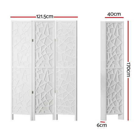 Artiss 3 Panel Room Divider Screen 122x170cm Clover White