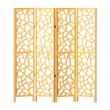 Artiss 4 Panel Room Divider Screen 162x170cm Clover Natural