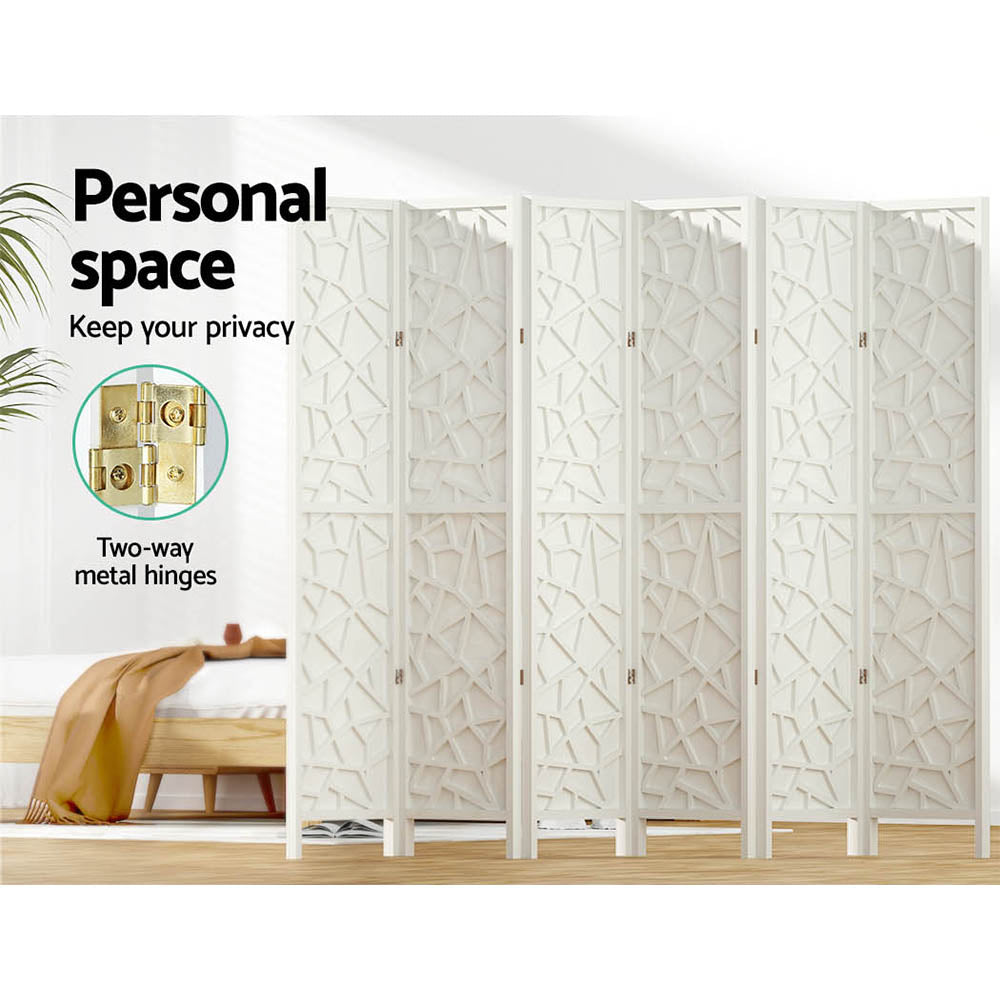 Artiss 6 Panel Room Divider Screen 244x170cm Clover White