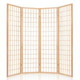 Artiss 4 Panel Room Divider Screen 174x179cm Natural