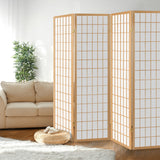 Artiss 4 Panel Room Divider Screen 174x179cm Natural