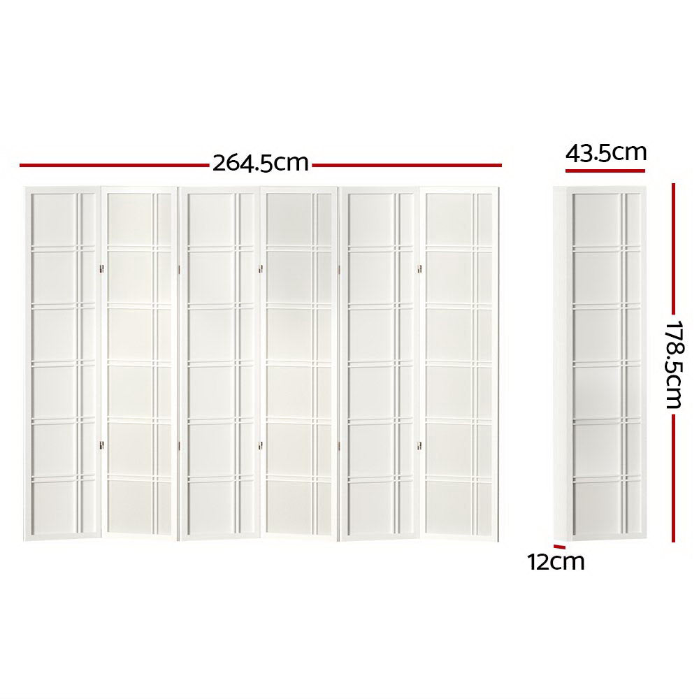 Artiss 6 Panel Room Divider Screen 265x179cm Nova White