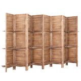 Artiss 8 Panel Room Divider Screen 326x170cm Shelf Oak