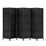 Artiss 6 Panel Room Divider Screen 245x170cm Woven Black