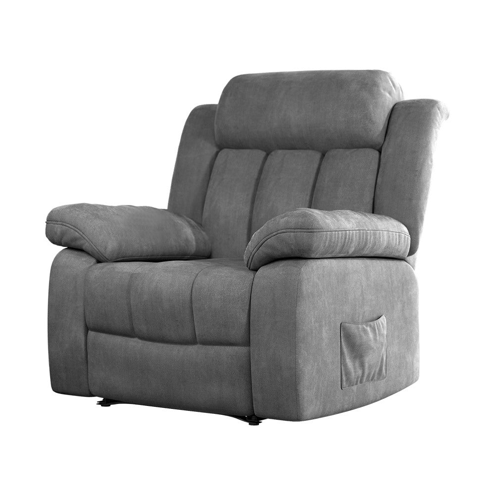 Artiss Recliner Chair Electric Massage Chair Velvet Lounge Sofa Heated Ausonne