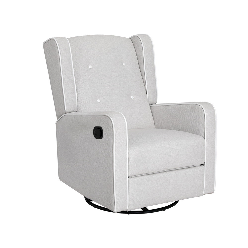 Artiss Recliner Armchair 360° Swivel Grey Fabric