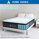 Audreamy Rome Mattress 34cm Euro Top 100% Natural Latex Memory Foam 9-Zone Spring Medium Firm (King)