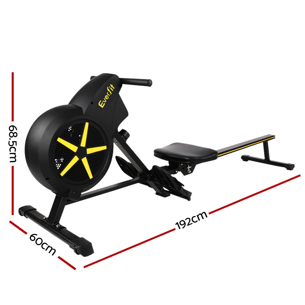 Everfit Rowing Machine Air Rower Exercise Fitness Gym Home Cardio