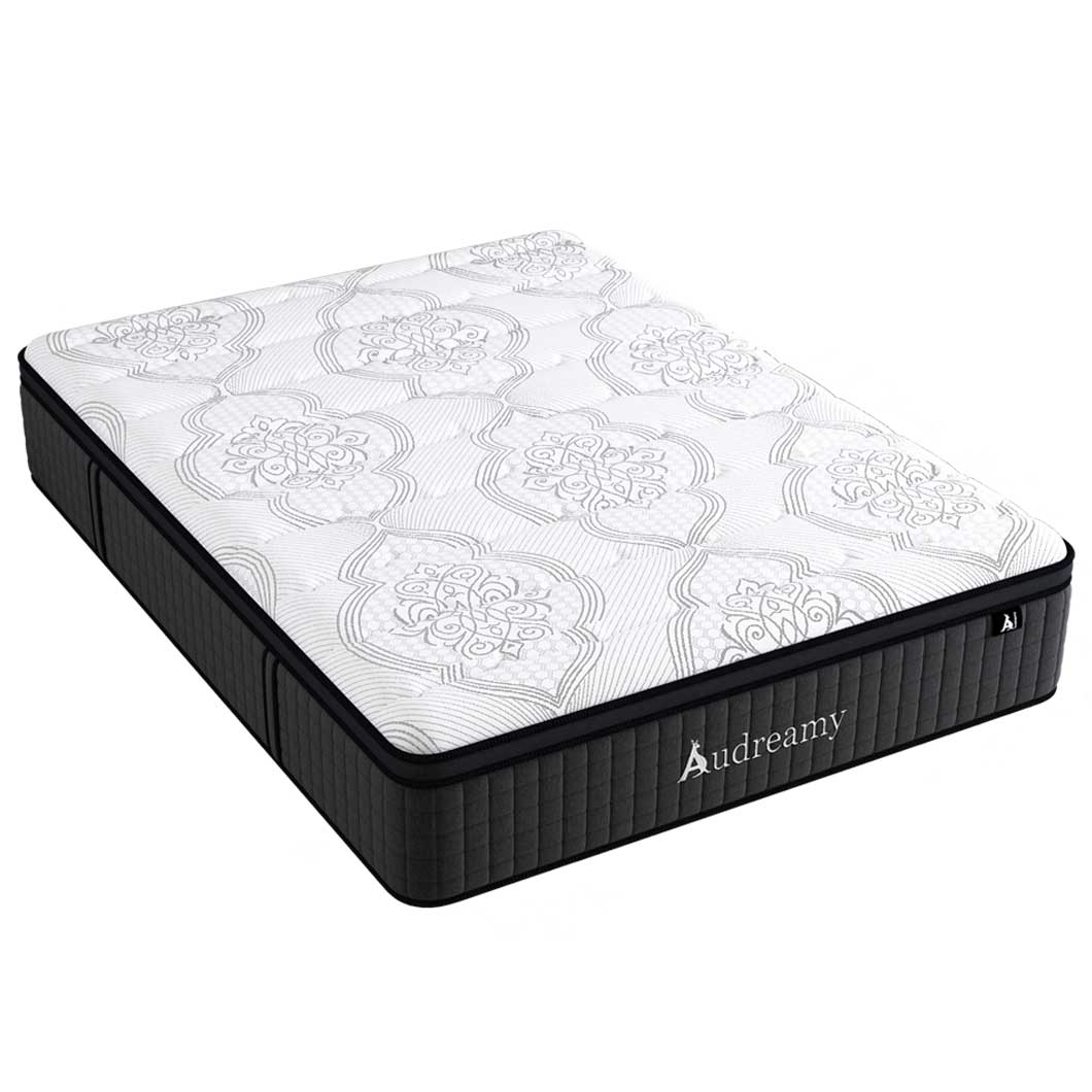 Audreamy Rome Mattress 34cm Euro Top 100% Natural Latex Memory Foam 9-Zone Spring Medium Firm (Double)