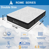 Audreamy Rome Mattress 34cm Euro Top 100% Natural Latex Memory Foam 9-Zone Spring Medium Firm (King)