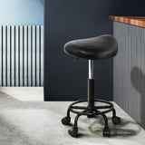 Artiss 2x Salon Stool Saddle Swivel Chair