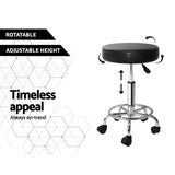 Artiss Salon Stool Round Swivel Chair Black