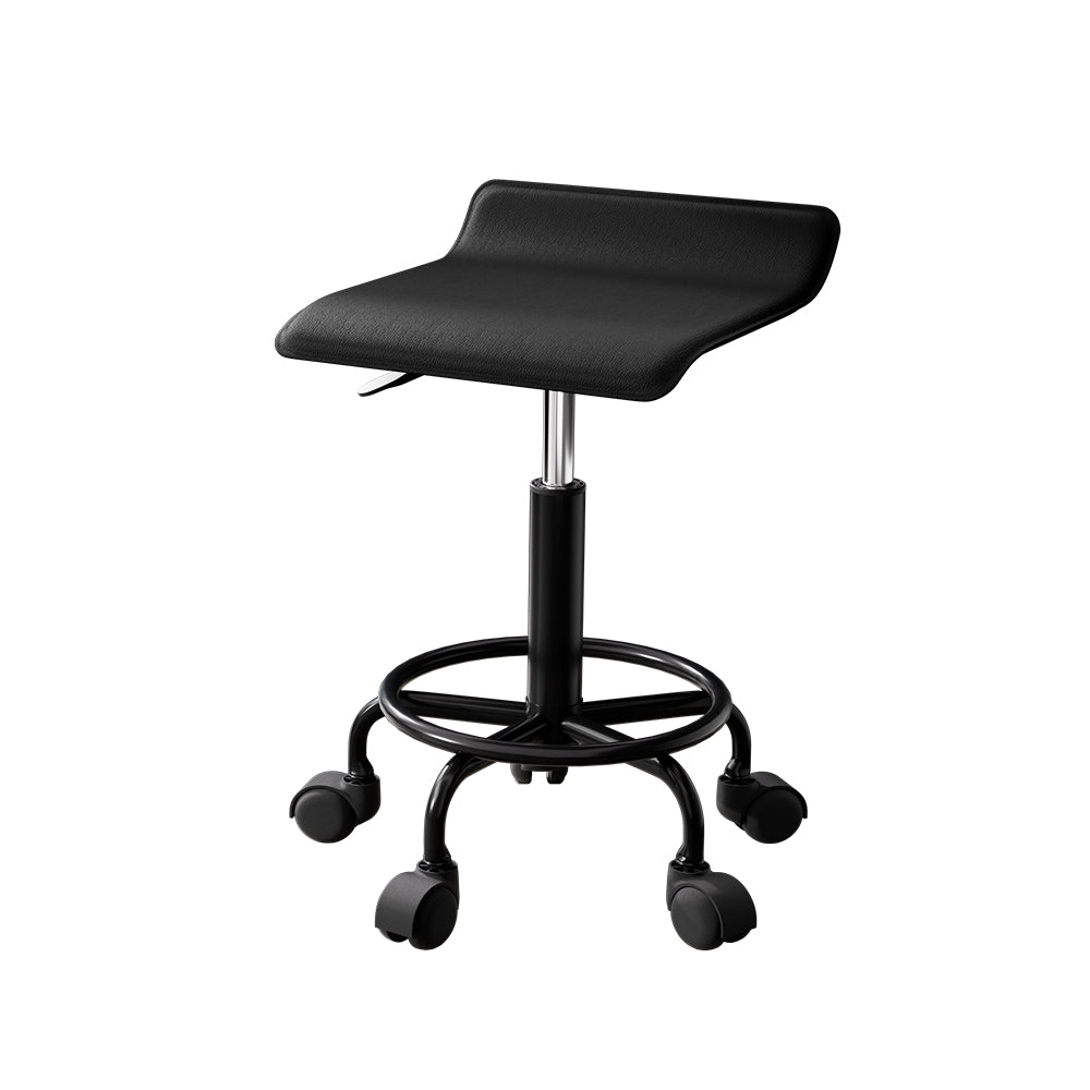 Artiss Salon Stool Square Swivel Chair Black