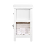 Artiss Bedside Table 1 Drawer with Basket Rustic White X2