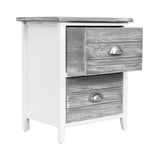 Artiss Bedside Table 2 Drawers Vintage X2 - THYME Grey