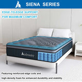 Audreamy Siena Mattress – 35cm Euro Top Bamboo Charcoal Fabric 7-Zone Pocket Spring Medium Firm (King)