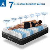 Audreamy Mattress Siena 35cm Euro Top Bamboo Charcoal Fabric 7-Zone Pocket Spring Medium Firm