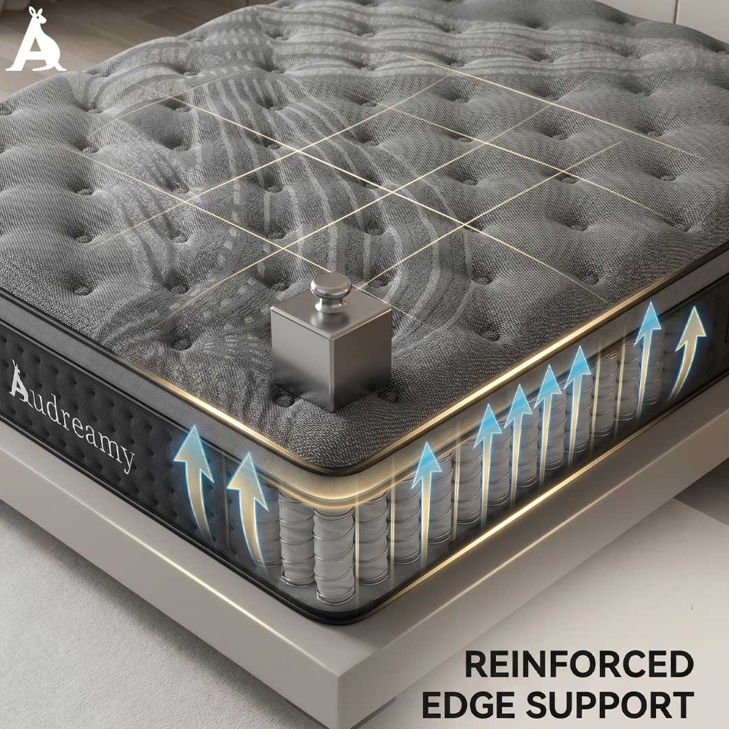 Audreamy Mattress Siena 35cm Euro Top Bamboo Charcoal Fabric 7-Zone Pocket Spring Medium Firm