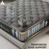 Audreamy Mattress Siena 35cm Euro Top Bamboo Charcoal Fabric 7-Zone Pocket Spring Medium Firm
