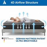 Audreamy Mattress Siena 35cm Euro Top Bamboo Charcoal Fabric 7-Zone Pocket Spring Medium Firm