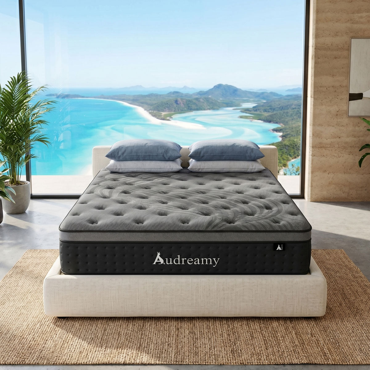 Audreamy Mattress Siena 35cm Euro Top Bamboo Charcoal Fabric 7-Zone Pocket Spring Medium Firm