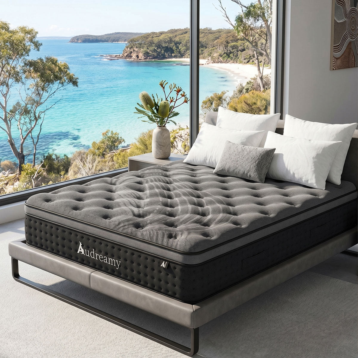 Audreamy Mattress Siena 35cm Euro Top Bamboo Charcoal Fabric 7-Zone Pocket Spring Medium Firm