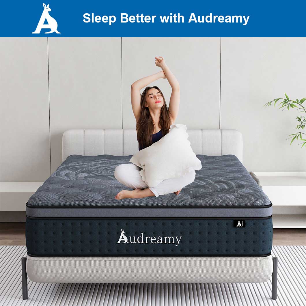 Audreamy Siena Mattress – 35cm Euro Top Bamboo Charcoal Fabric 7-Zone Pocket Spring Medium Firm (Single)