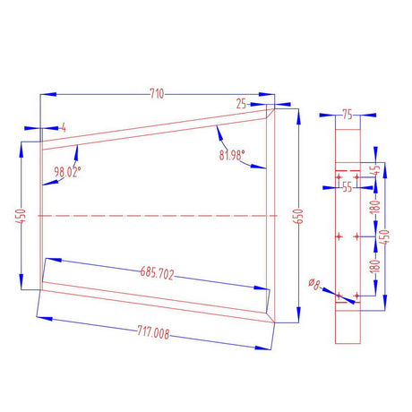 Artiss Metal Table Legs DIY Trapezoid 45X65CM Set of 2