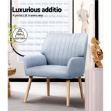 Artiss Armchair Fabric Blue Grey Sebastini