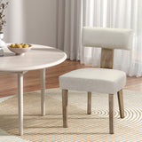 Artiss Dining Chairs Set of 2 Linen Fabric Wooden Beige