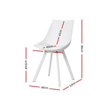 Artiss Dining Chairs Set of 2 PU Leather Plastic Metal White