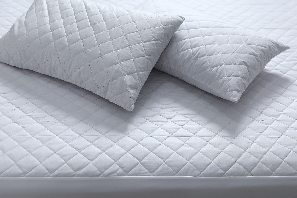 Elan Linen 100% Cotton Quilted Fully Fitted 50cm Deep Single Size Waterproof Mattress Protector