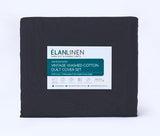 Elan Linen 100% Egyptian Cotton Vintage Washed 500TC Charcoal 50 cm Deep Mega King Bed Sheets Set