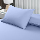 Royal Comfort 2000TC 3 Piece Fitted Sheet and Pillowcase Set Bamboo Cooling - Queen - Light Blue