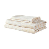 Royal Comfort Stripes Linen Blend Sheet Set Bedding Luxury Breathable Ultra Soft - King - Beige