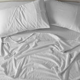 Royal Comfort Stripes Linen Blend Sheet Set Bedding Luxury Breathable Ultra Soft - King - Grey