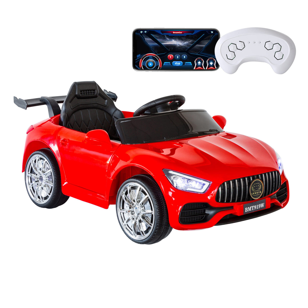 Mercedes-inspired Design Ride-on (Red) Electric Car with Parental Remote Control