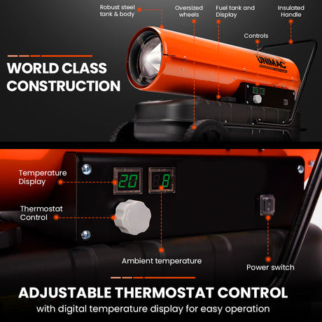 UNIMAC 30KW Portable Industrial Diesel Indirect Forced Air Space Heater