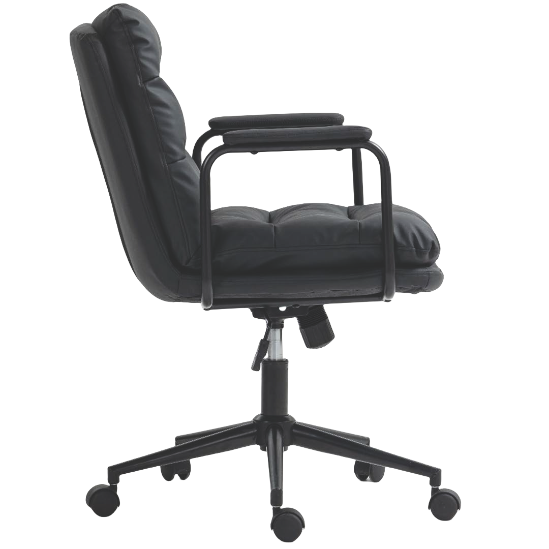 Faux Leather Office Chair -Black