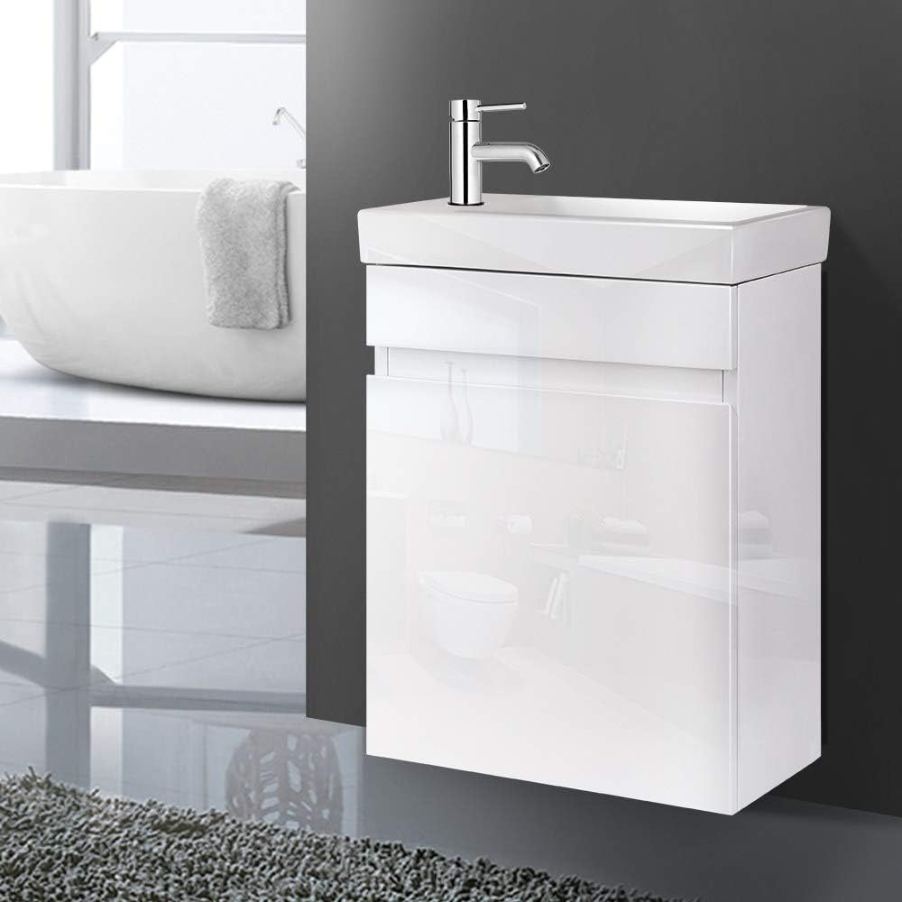 AMIRRA Slim Bathroom Vanity Cabinet with Basin Bowl (White) AMR-BVC-100-YDMY