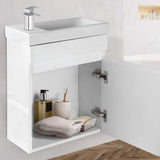 AMIRRA Slim Bathroom Vanity Cabinet with Basin Bowl (White) AMR-BVC-100-YDMY