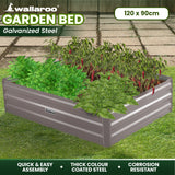 Wallaroo Garden Bed 120 x 90 x 30cm Galvanized Steel - Grey